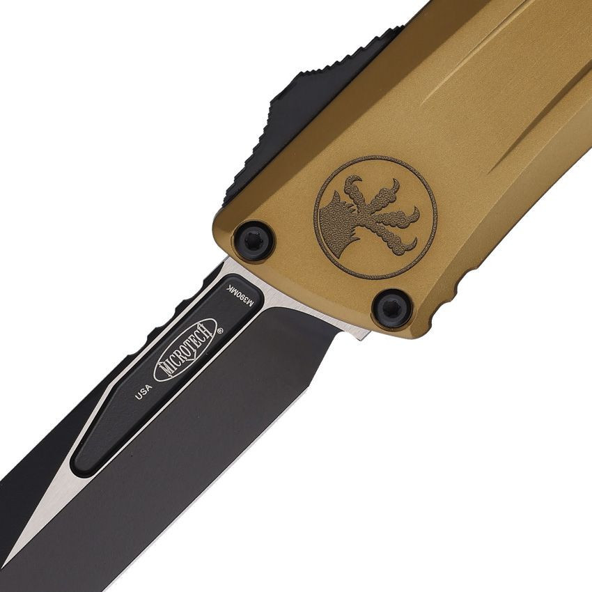 Microtech Combat Troodon SE Gen III (MCT11461TA) 4.0" Bohler M390MK 2 Tone Bowie Plain Edge Blade, Tan Anodized Aluminum Handle