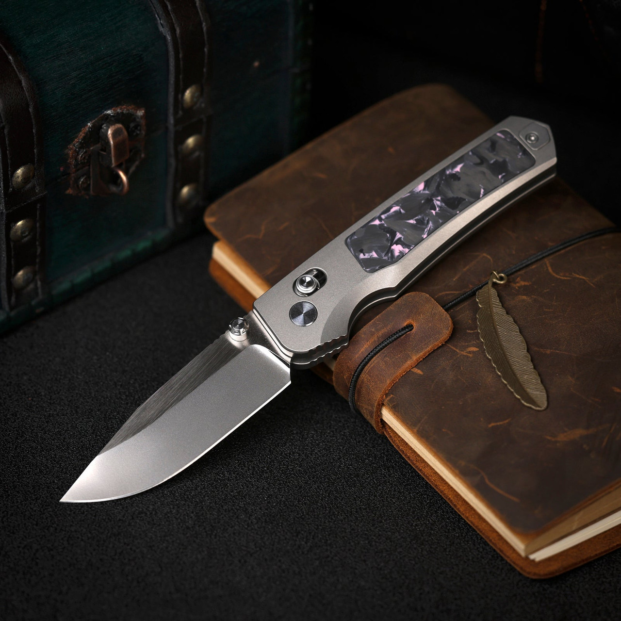 REMETTE RT- Aurora-P Crossbar Lock Ti/CF | RMTAURAP | Knifeworks