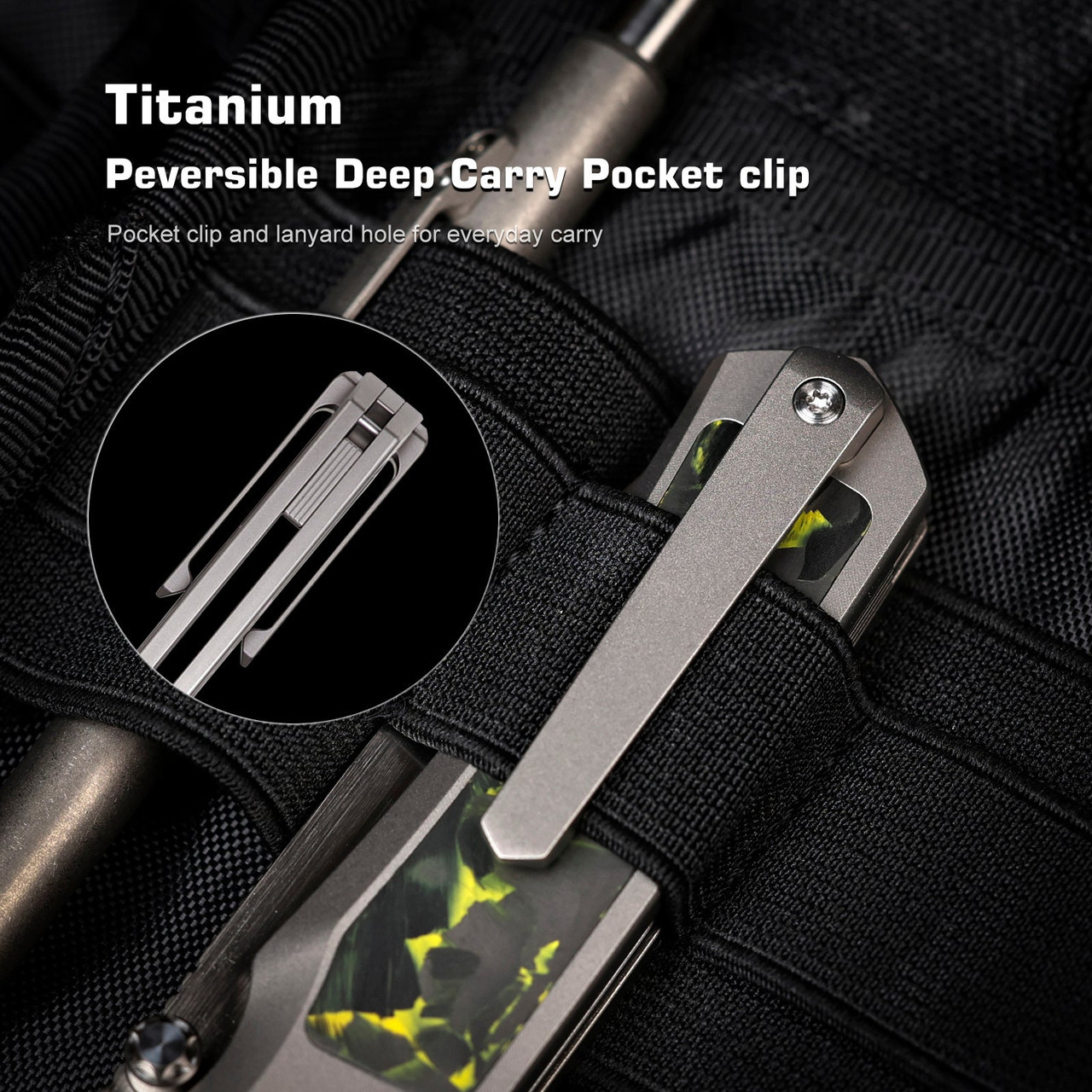 REMETTE RT -Aurora-Y Crossbar Lock Knife (RMTAURAY) 3.35" M390 Satin Drop Point Plain Blade, Black/Gray/Green Titanium/CF Handle