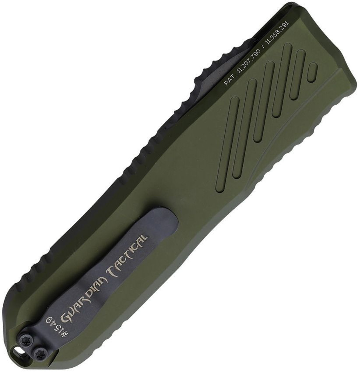 Guardian Tactical Recon 035-G2 OTF (GT98221) 3.38" Magnacut 2 Tone Tanto Plain Edge Blade, Green Aluminum Handle