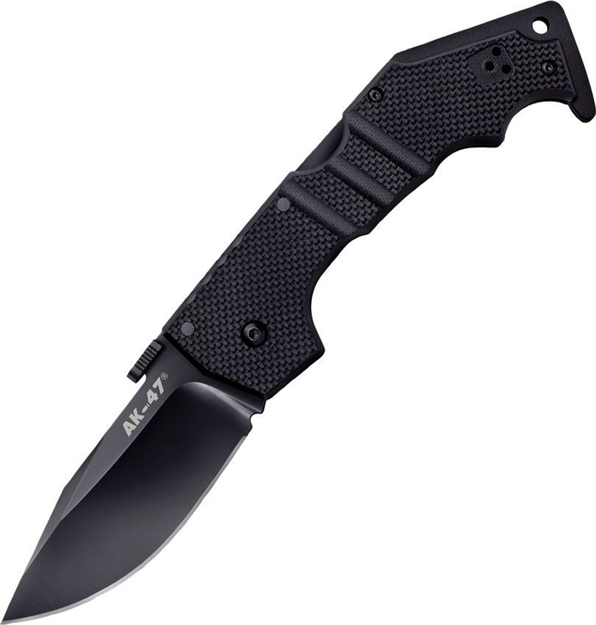 Cold Steel AK-47 Folding Knife (CS58M) - 3.50" S35VN Black Drop Point Plain Blade, Black Textured G-10 Handle