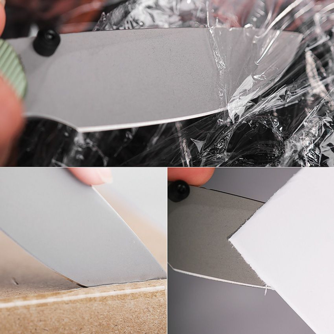 Vosteed Marten- Thumb Stud Knife 2.98" 154CM Stonewashed Drop Point Blade, Green Aluminum Handles, Hard Case, Button/Top Liner Lock, Reversible Black Stainless Steel Pocket Clip - A1602