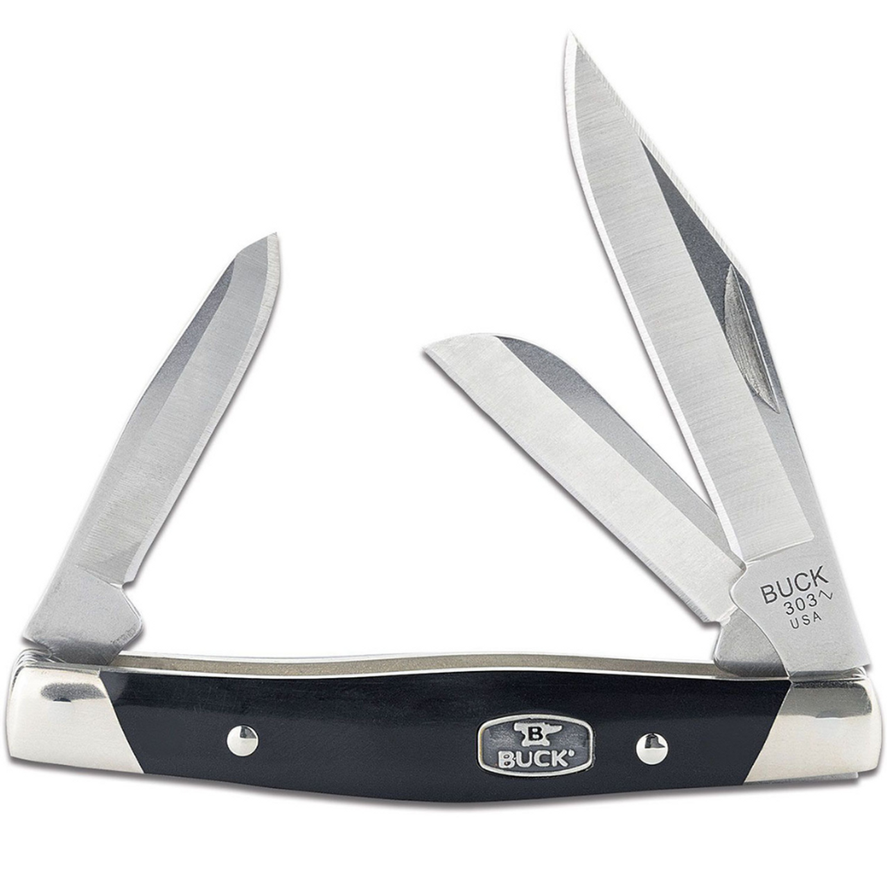 Buck Cadet ( 0303BKS1-B )  420HC Blades, Black Synthetic Handle