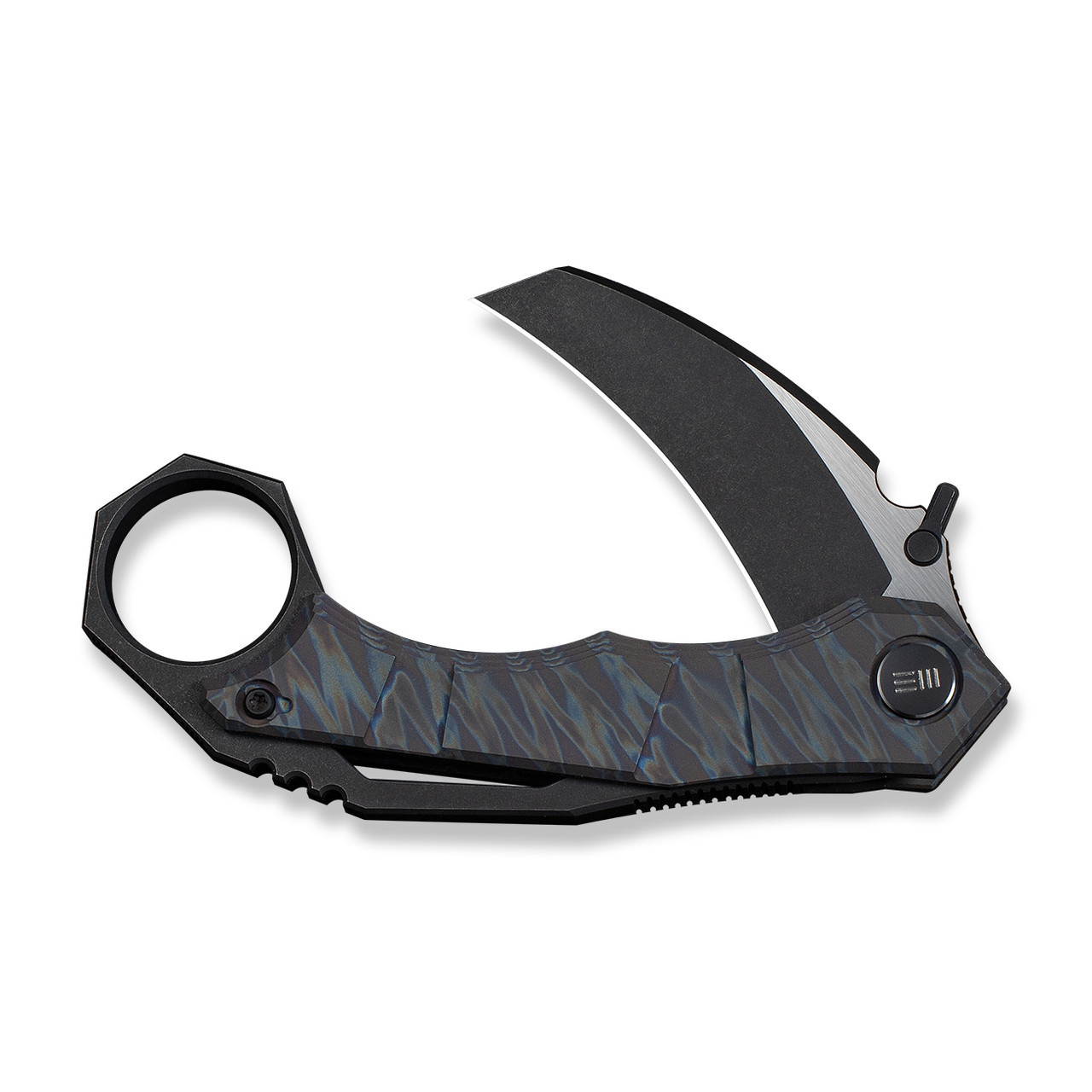 WE Tayra Flipper- TS Flame Titanium/Black Ti | WE24069-4 | Knifeworks