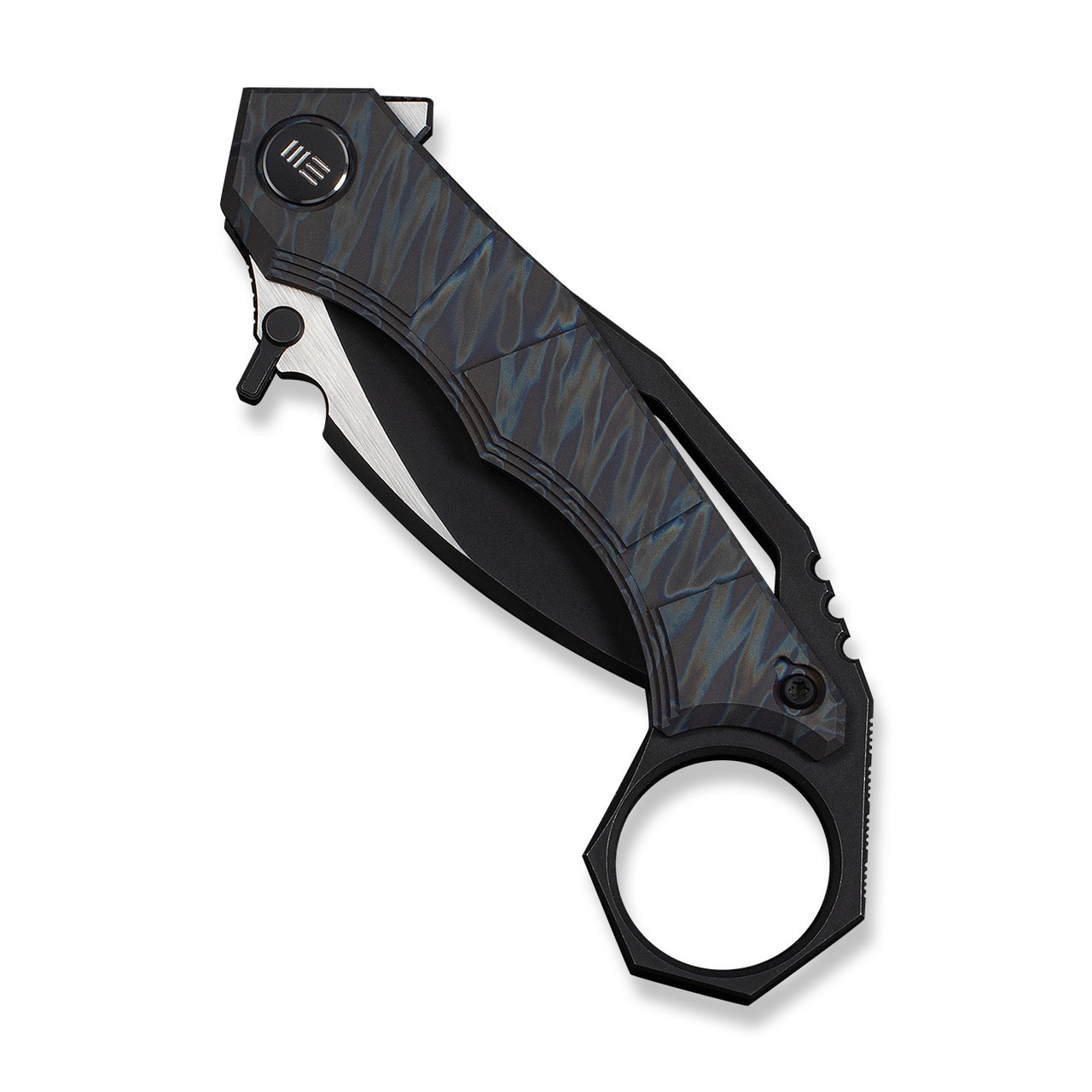 WE Tayra Flipper- TS Flame Titanium/Black Ti | WE24069-4 | Knifeworks