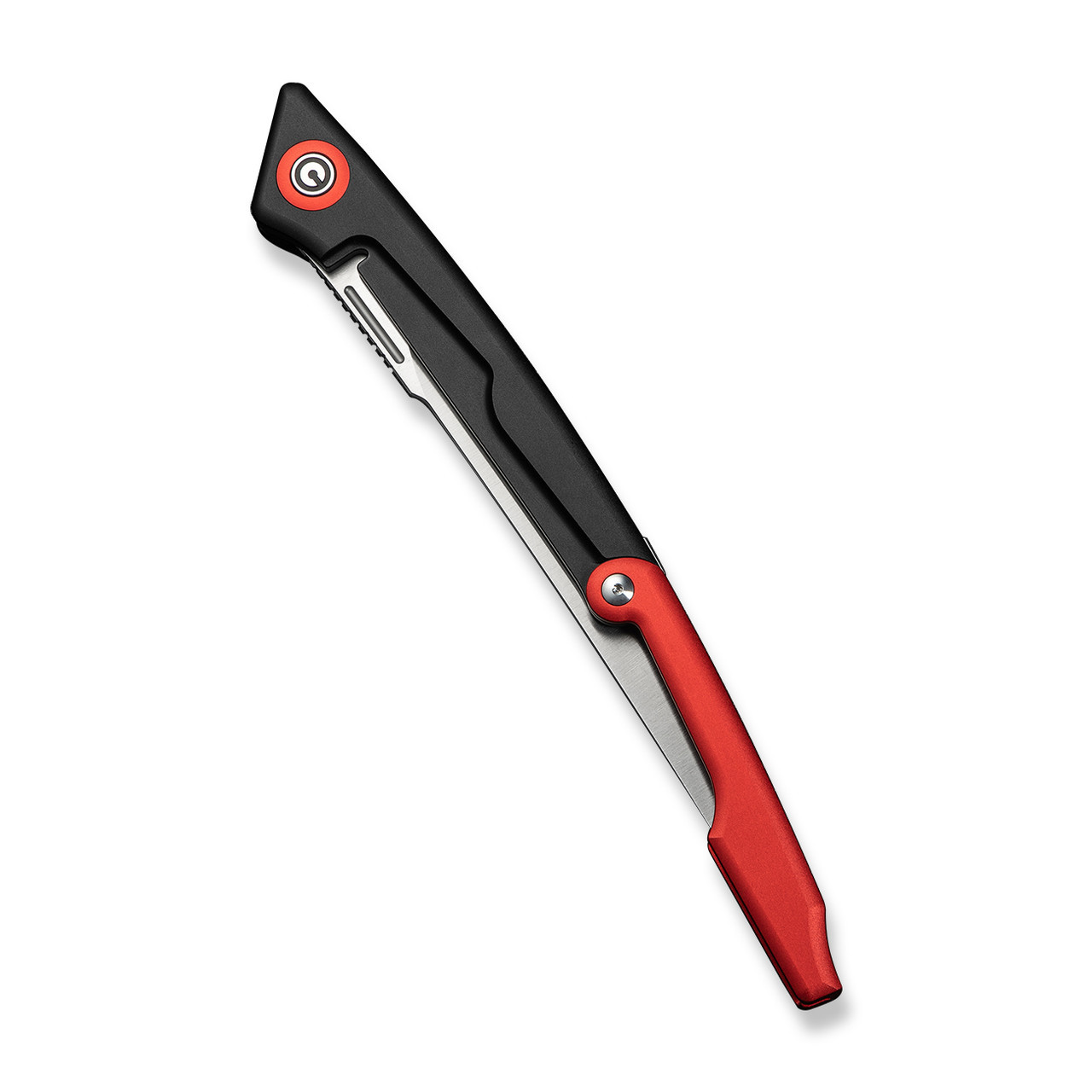 CIVIVI Shawka Folding Fillet Knife Black And Red Aluminum Handle (5.81" Satin Finished 14C28N Blade) C22029B-1, With 1PC Black Nylon Sheath