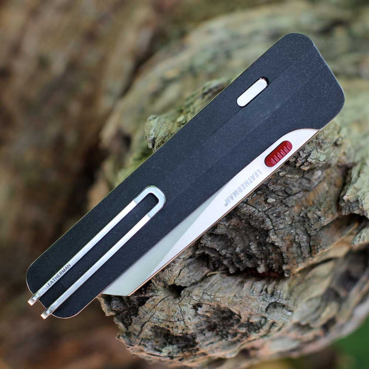 Leatherman Lightweight Glider™ Folding/Wedge Lock Knife (833427) 3" MagnaCut® Stonewashed Sheepsfoot Plain Blade, Jet Black Stainless Steel Cerakote® Handle, Reversible Deep Carry Clip