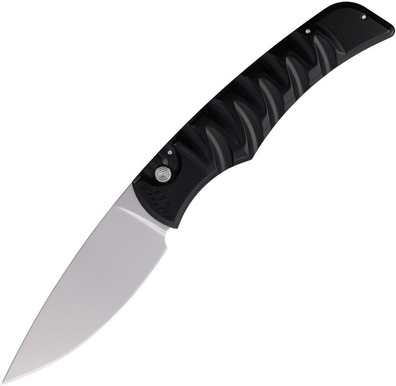 Piranha Paradox (PKCP24BK) 3.3" Satin 154CM Drop Point Blade, Black Aluminum Handle, Push Button Auto