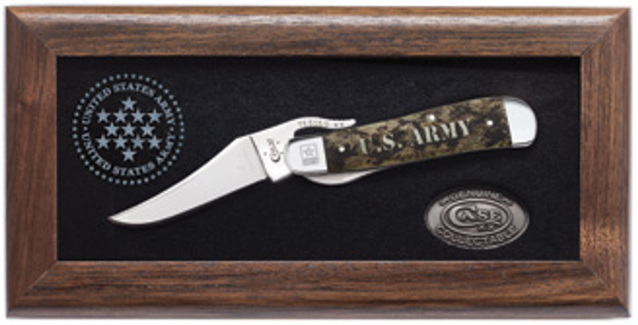 Case 15031 US Army Commemorative RussLock, Smooth Natural Bone Handle (61953L SS)