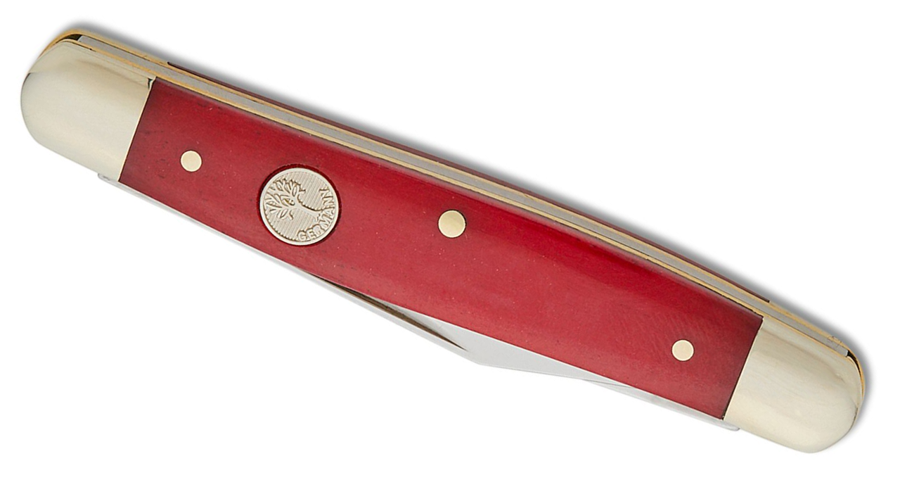 Böker Treebrand Traditional Series 2.0 Slip Joint Pen Knife, Smooth Red Bone Handles (1.20" D2) 110844