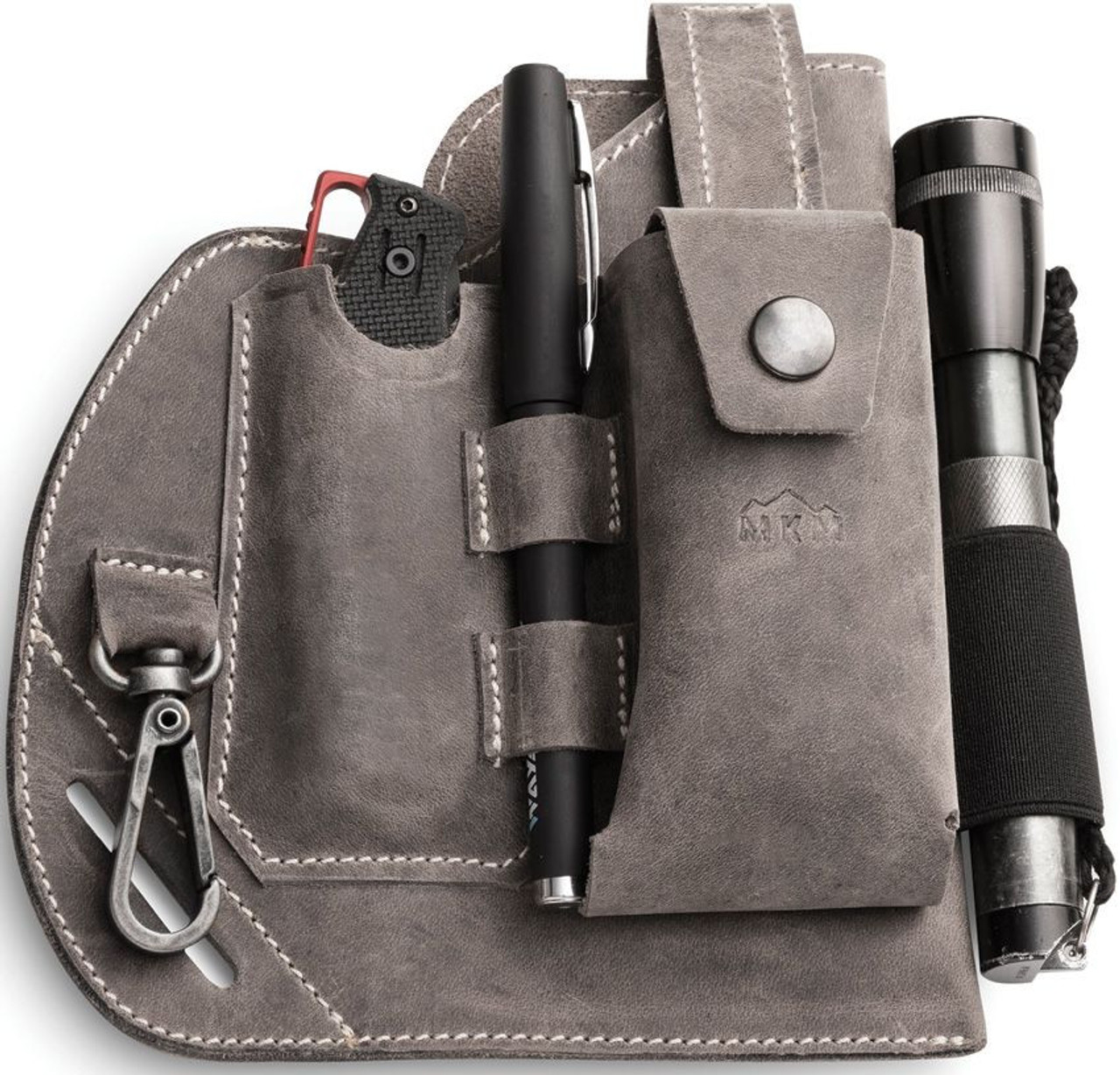MKM - Maniago Knife Makers Leather EDC Belt Organizer - Gray (MKMBOLS1)