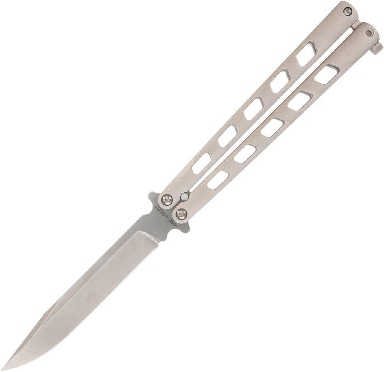 Cold Steel Arc Angel Balisong (CSFL43ARC) 4.50" S35VN Satin Clip Point Plain Blade, Grey Aluminum Handle