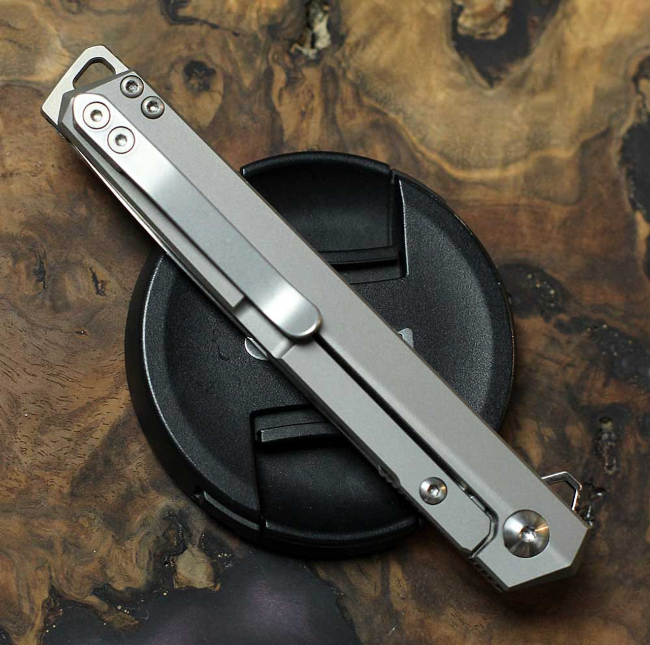 Columbia River Knife and Tool Stylus (K830TXP) 3.21" S35VN Satin Drop Point Plain Blade, Titanium Handle