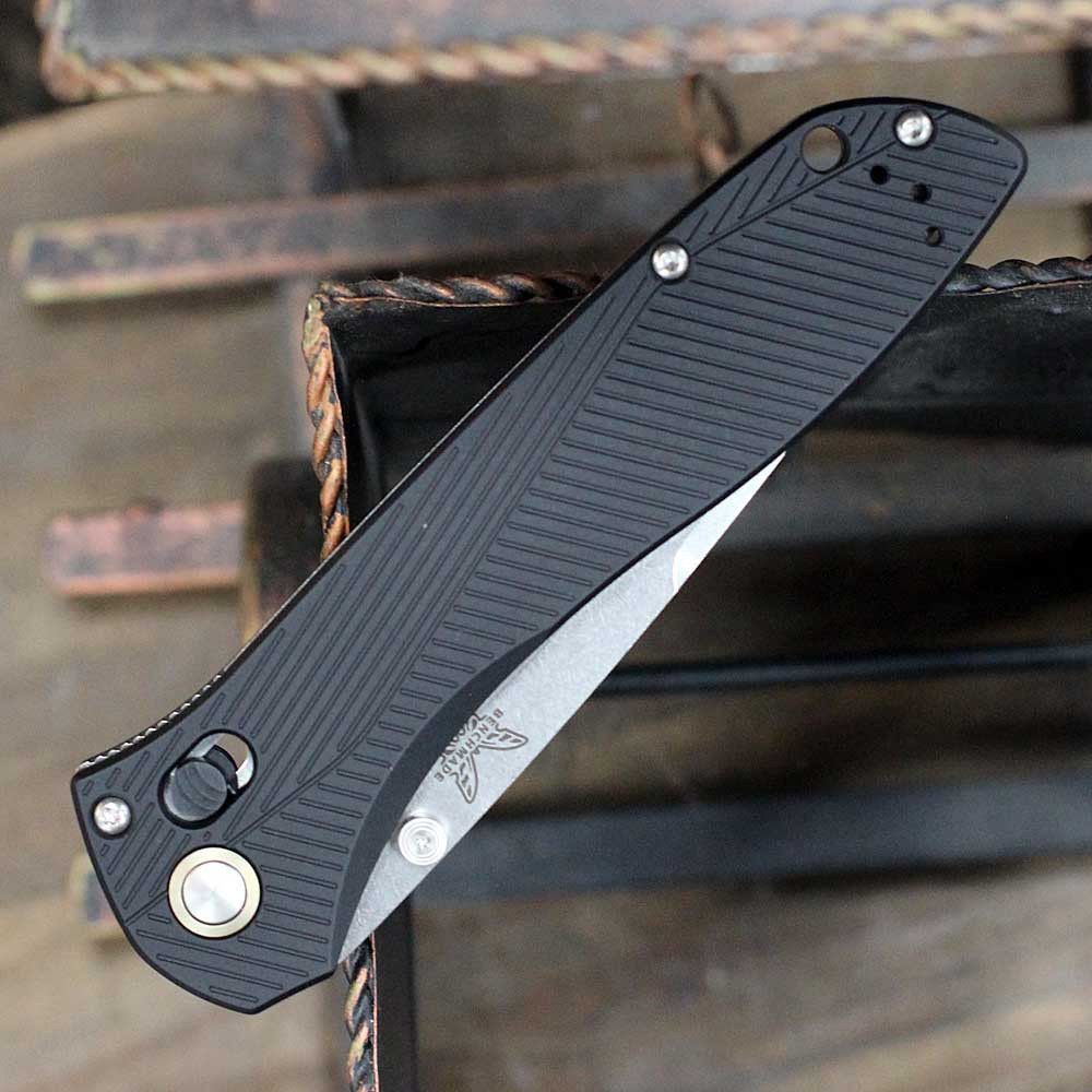 Benchmade 710-25 Seven Ten | M390 Satin Recurve Black Aluminum | KW