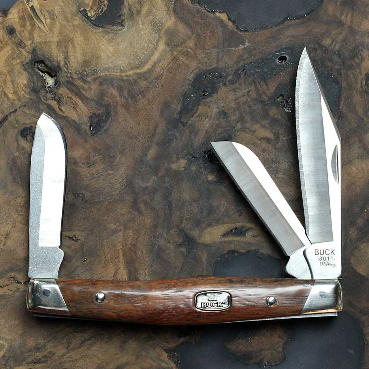 Buck Stockman (0301BRS3 / 14450)  420HC Blades,