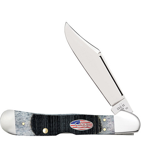 Case CopperLock 53063 Gray Bone Sawcut Jig (61549L SS) Clip Point Blade **Stars & Stripes Shield