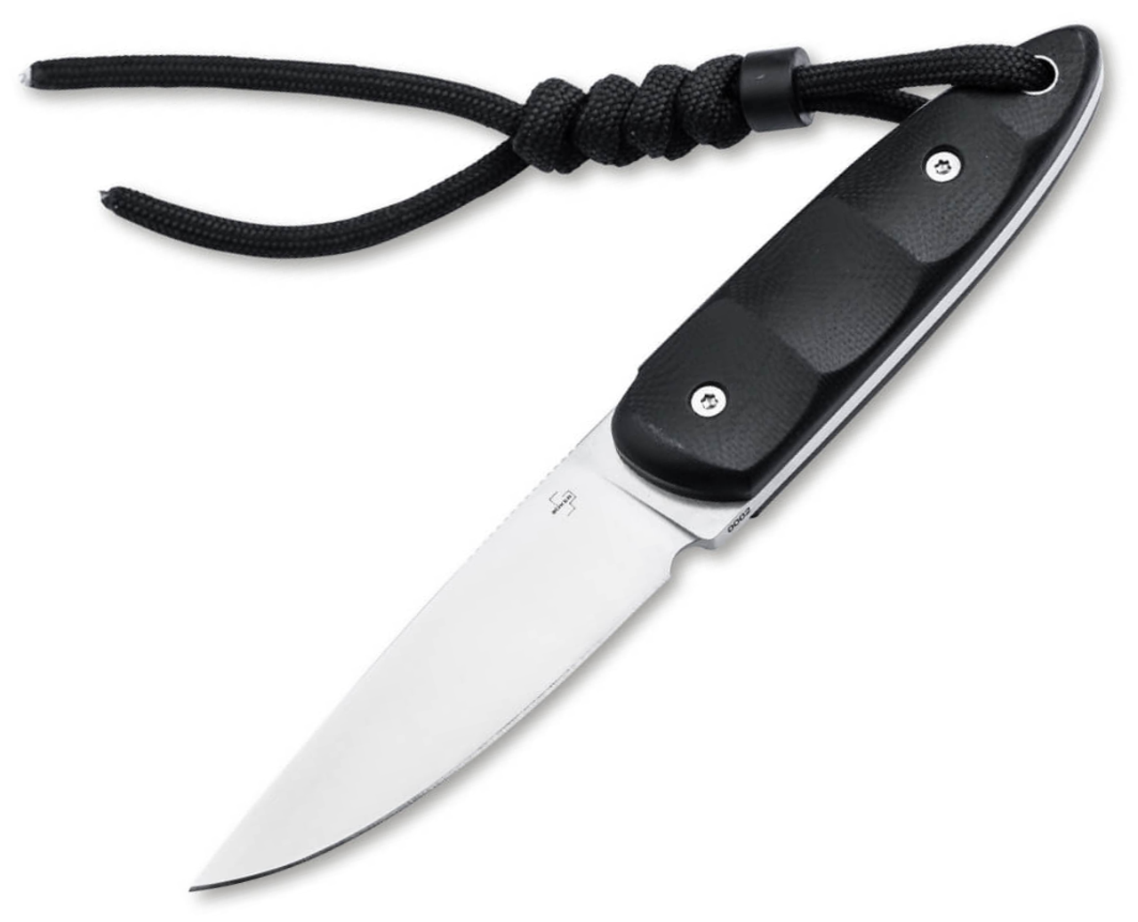 Böker Plus Pollywog Fixed Blade/Neck Knife (02BP0005) 2.625" Nitro-V Drop Point Stonewash Plain Blade, Kydex Sheath