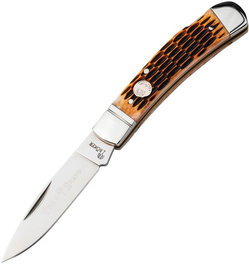 Boker Tree Brand Lockback Amber Jigged Bone | 110891 | Knifeworks