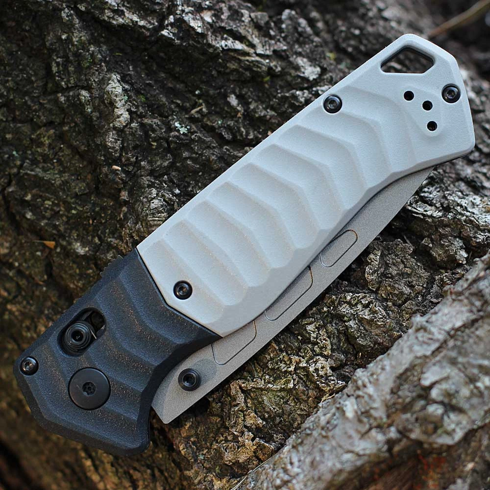 Benchmade PSK 593GY-02 Elmax Storm Gray Grivory Drop Point Closed