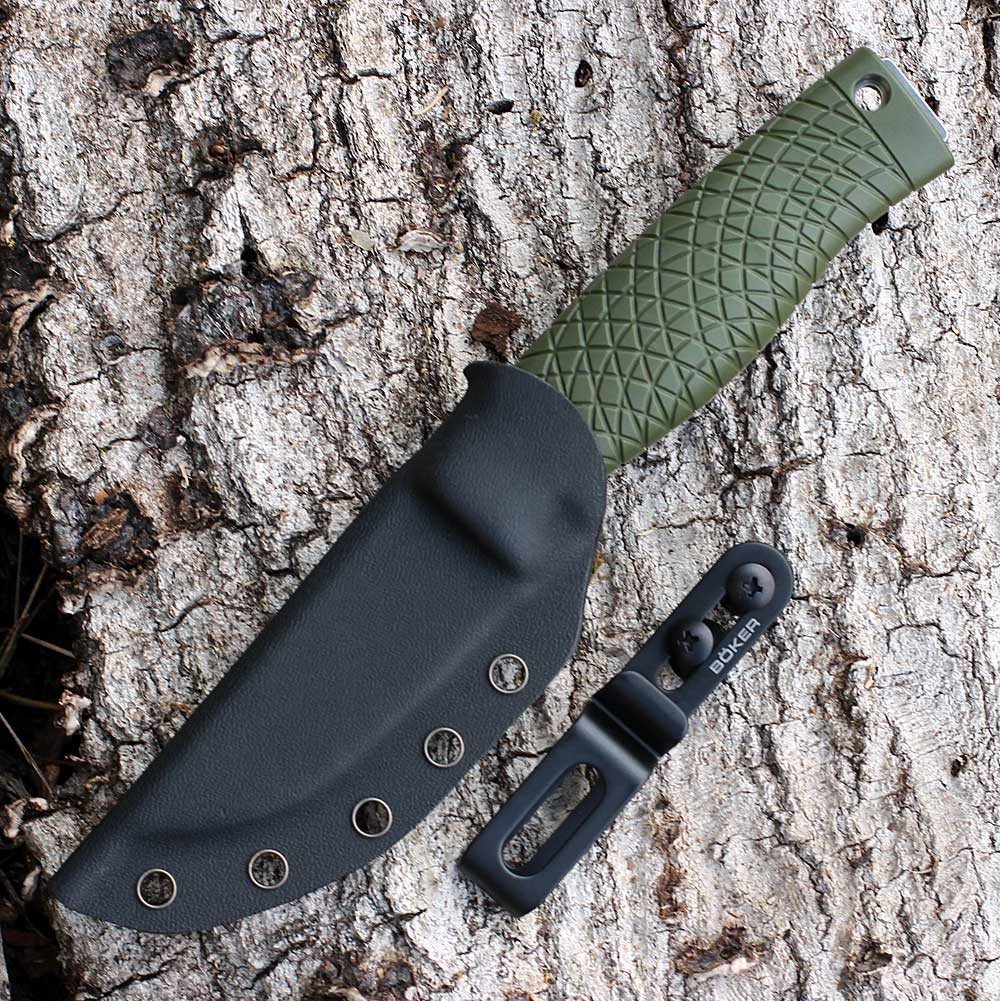 Black Kydex belt sheath with secure clip for Boker Bronco Mini fixed blade
