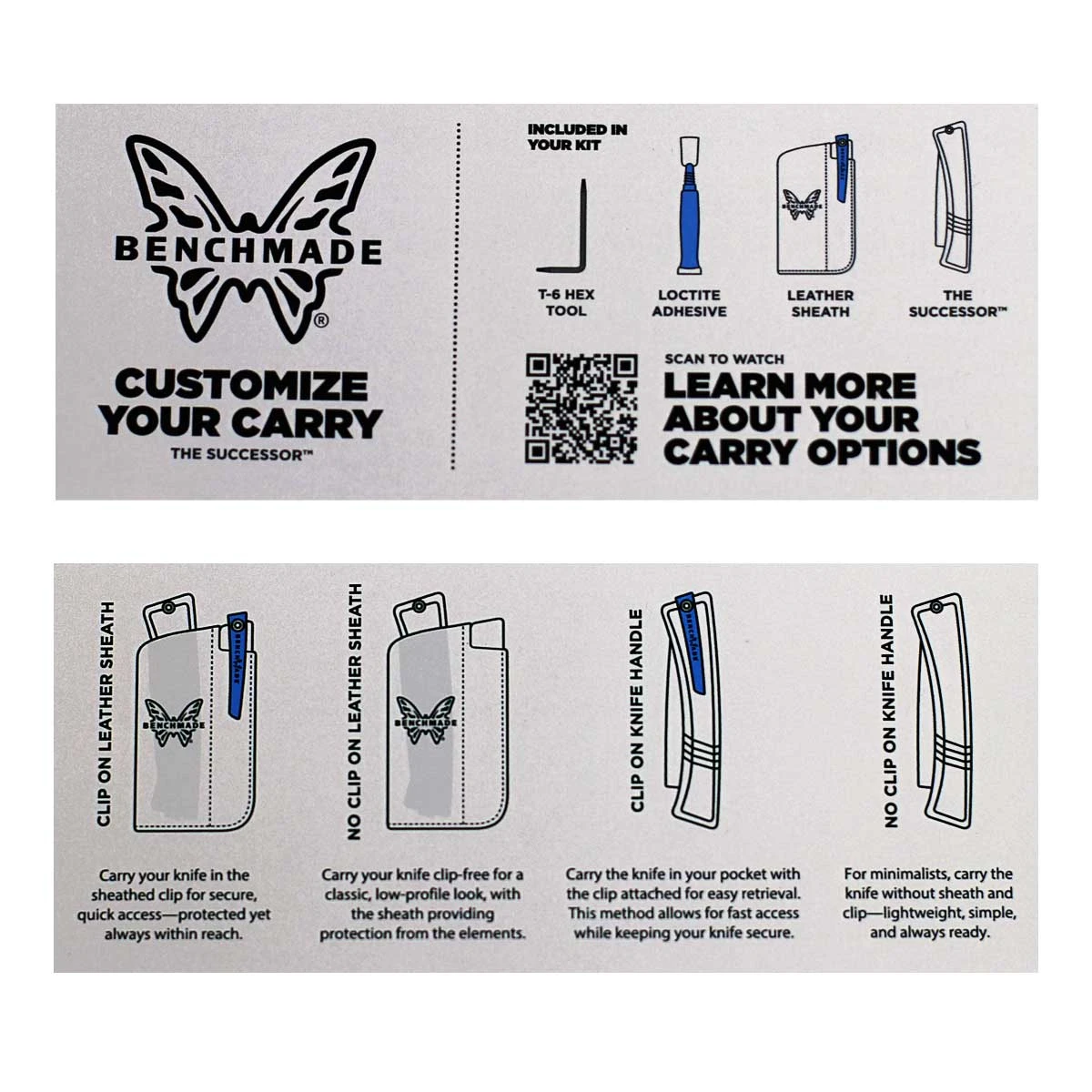 Benchmade Successor 315BK-01 Tip-Up Pocket Clip Detail View