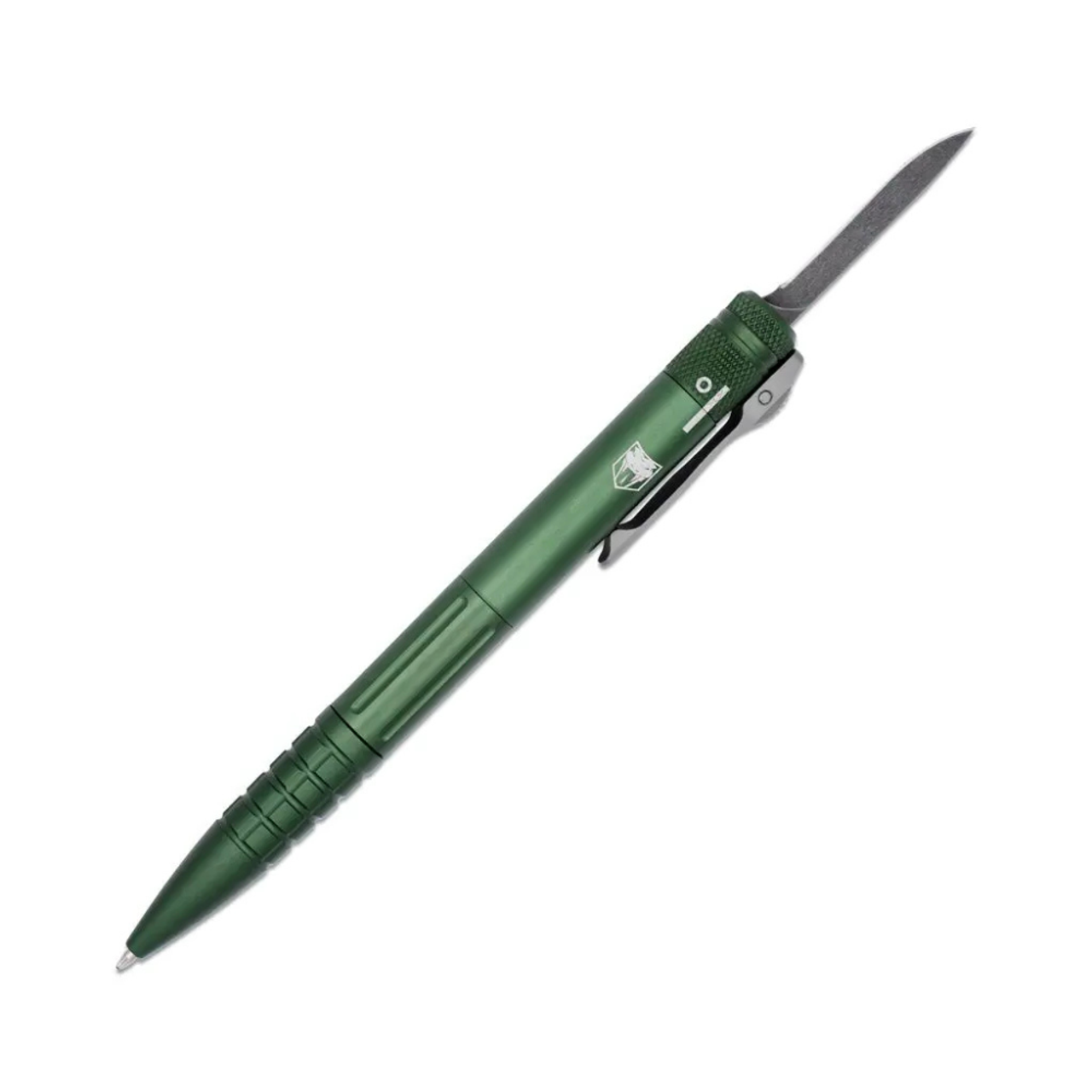 CobraTec Knives Double Action OTF Pen Knife (CNCOTFPODGGEN2) 1.75" Black Drop Point Blade, OD Green Aluminum Body, Black Ink