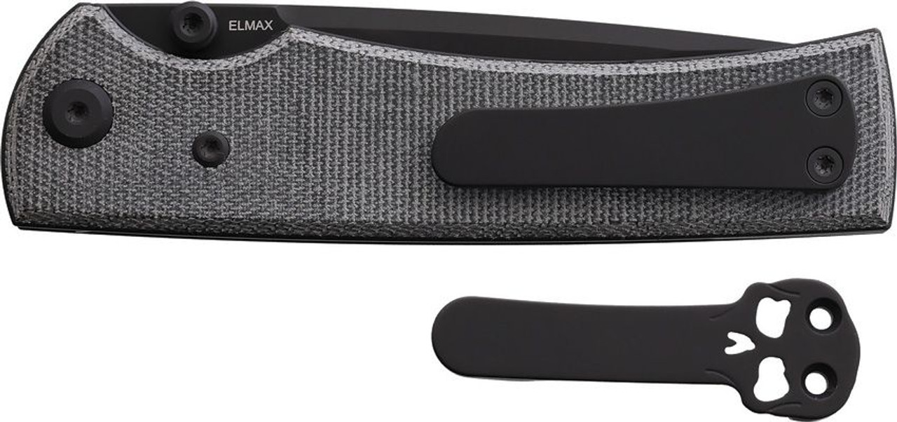 Chaves Liberation 229 (CHAV14315 ) 3.6" Elmax Black Tanto Plain Blade, Black Micarta Handle