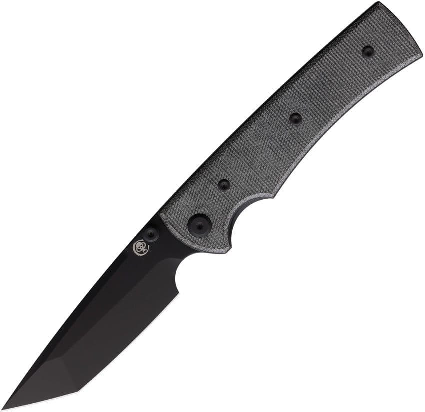 Chaves Liberation 229 (CHAV14315 ) 3.6" Elmax Black Tanto Plain Blade, Black Micarta Handle