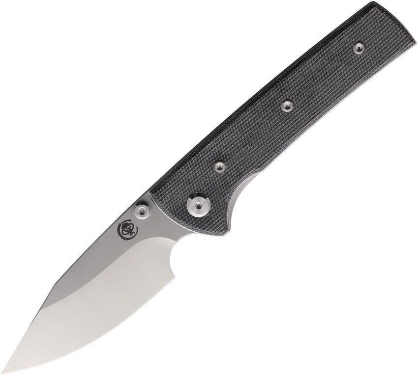 Chaves Scapegoat Street (CHAV14326) 3.5" Elmax Satin Spear Point Plain Blade, Black Micarta Handle