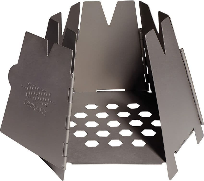 Vargo Outdoors Titanium Hexagon Backpacking Wood Stove - Foldable, Lightweight, Portable, With Nylon Carry Case