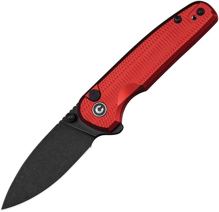 Civivi Mini Shakan (CIVC20052F-2) 2.48" Nitro-V Satin Drop Point Plain Blade, Red Ripple Aluminum Handle