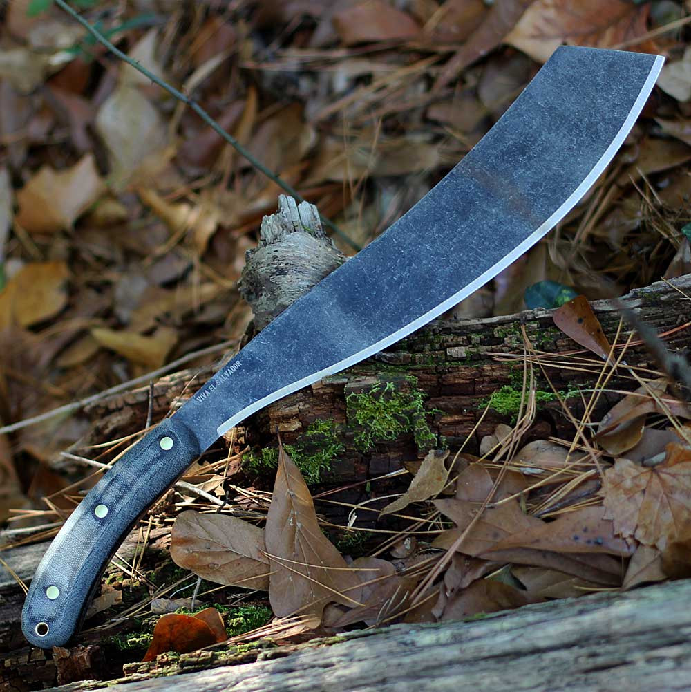 ESEE El Deguello Machete 1075 Carbon Steel Blade Open Detail View