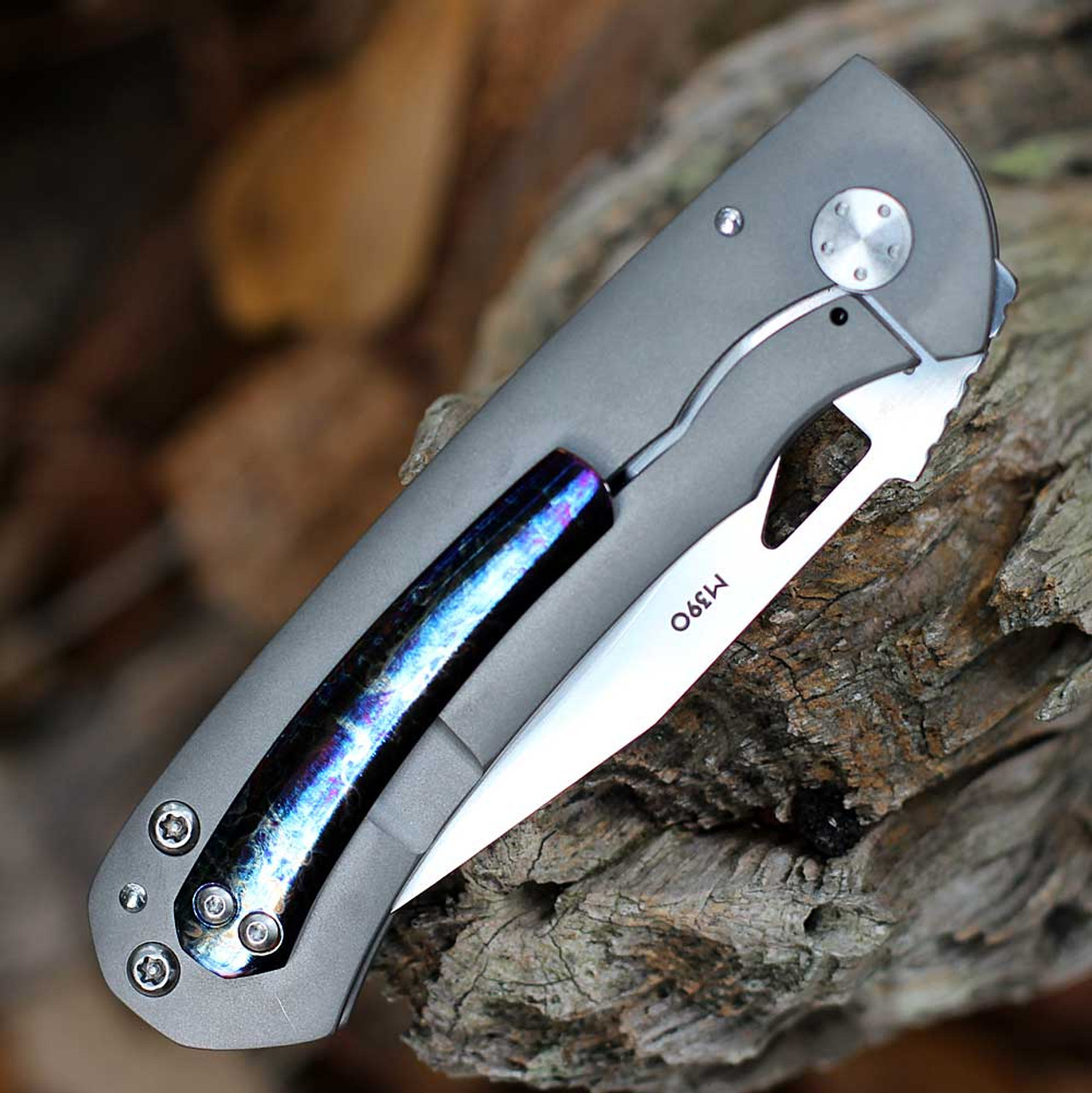 Bead Blasted 6AL4V Titanium frame and electric contoured pen clip