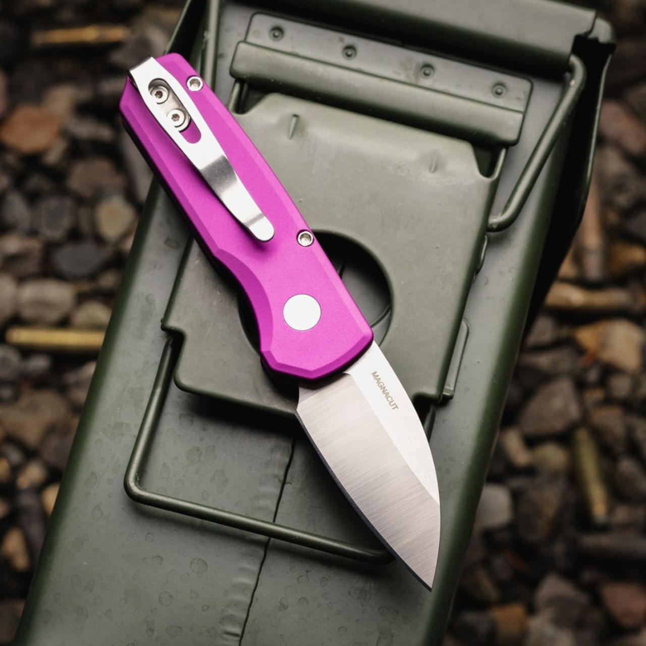 Pro-Tech R5300-LTD Purple polished clip side