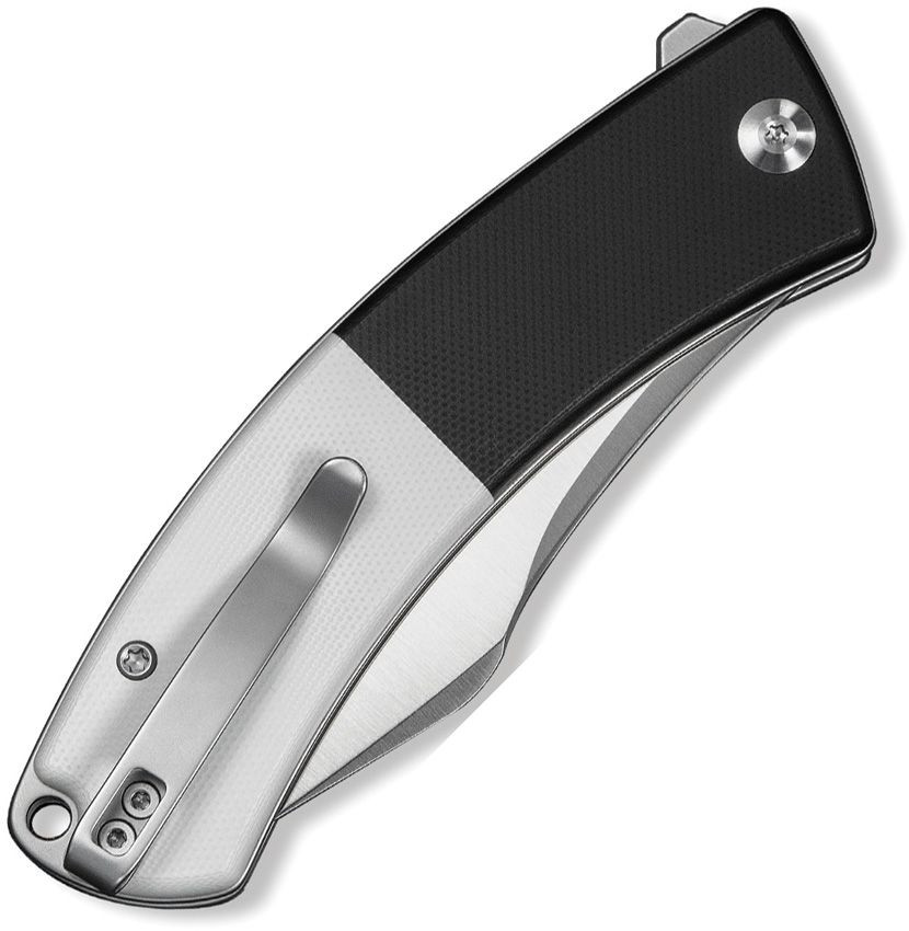 Civivi Outlaw Muk Button Lock Knife Black / White G-10 (3.5" 14C28N) C24079-4