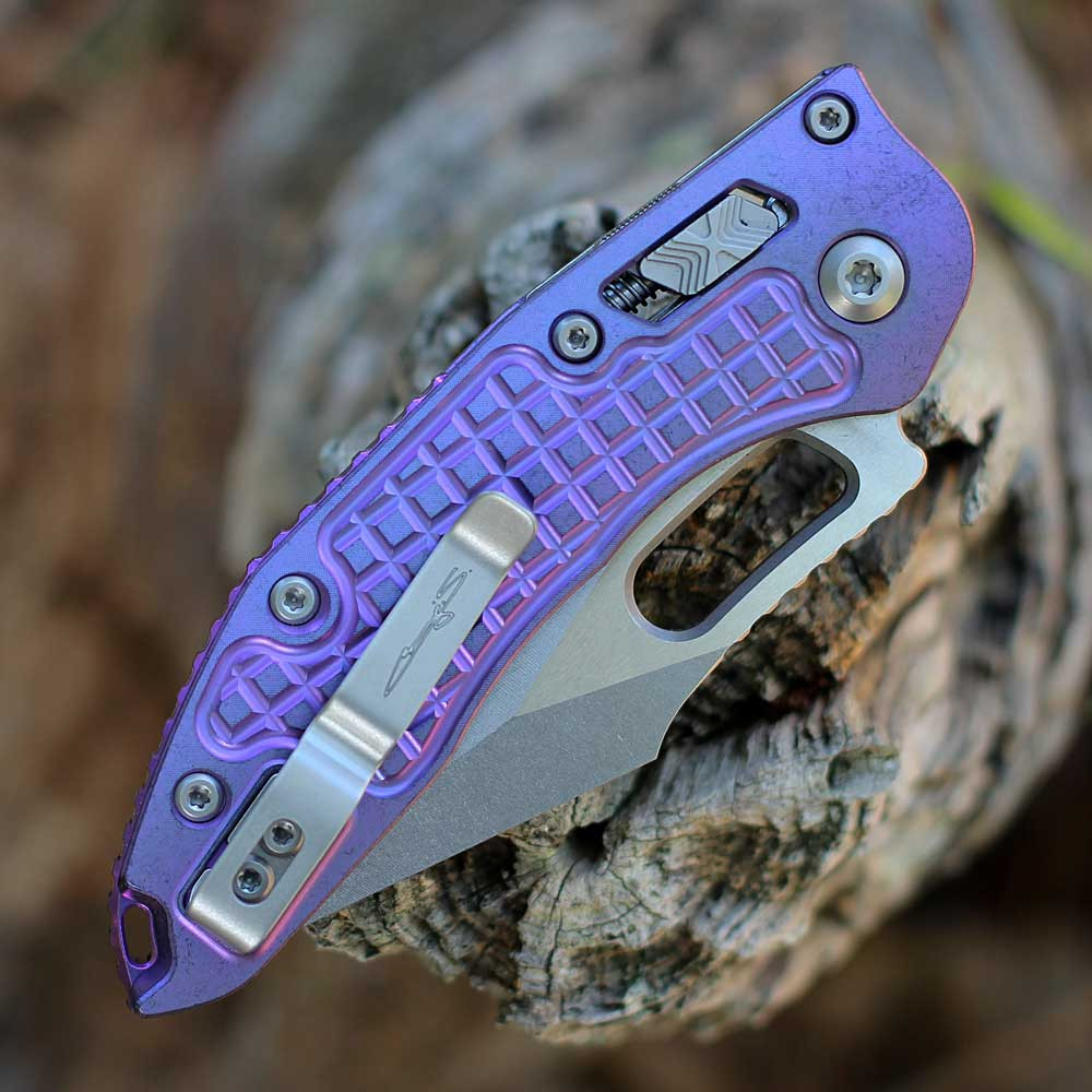 Microtech Stitch Ram-Lok Marfione Select Purple Haze Frag TI (3.75" M390MK) 169RL-10FRMS5