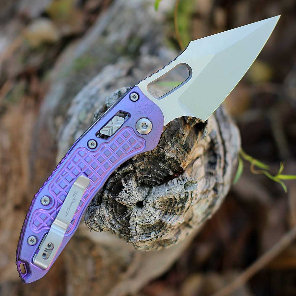 brouge 150 F TRC ハーフトーンフラッシュ Microtech Stitch Ram-Lok Marfione Select Purple Haze TI M390MK