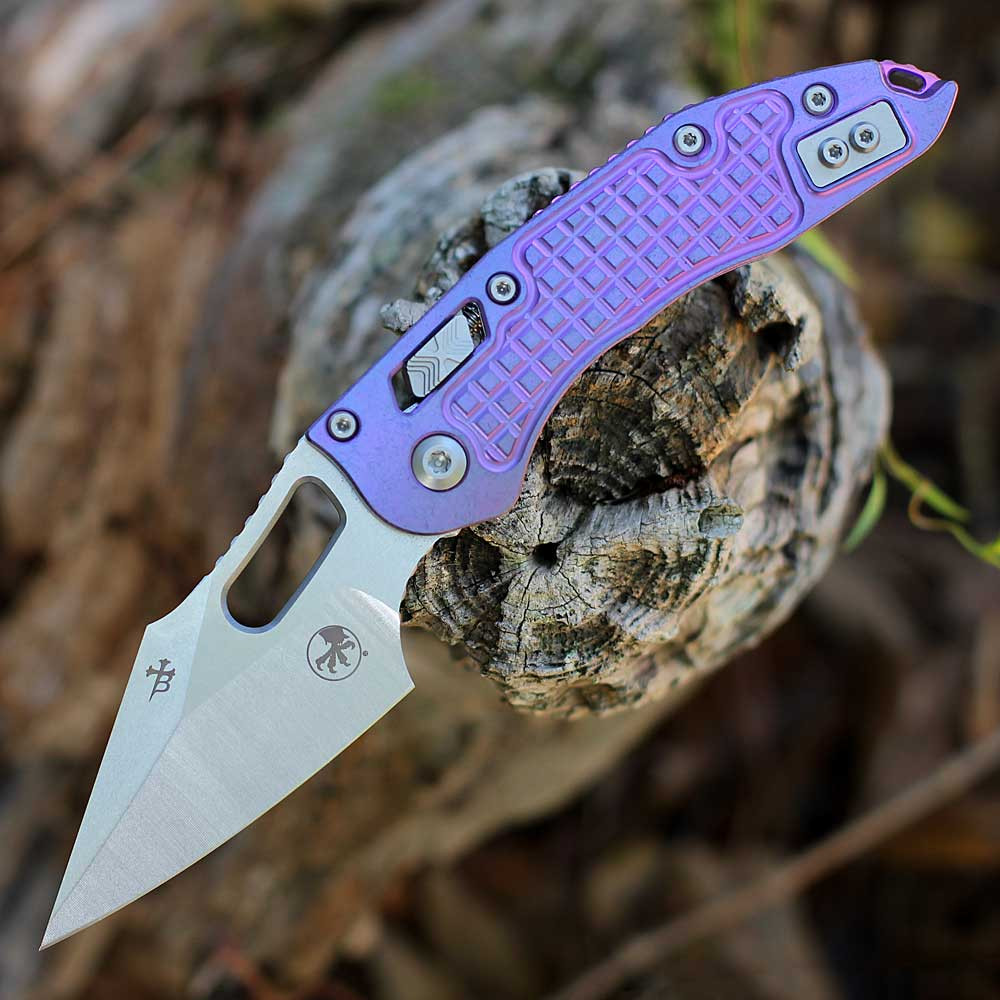 Microtech Stitch Ram-Lok Marfione Select Purple Haze Frag TI (3.75" M390MK) 169RL-10FRMS5