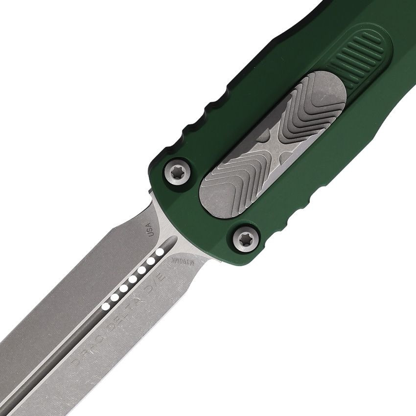 Microtech Dirac Delta D/E Emerald Green Aluminum M390MK | Knifeworks