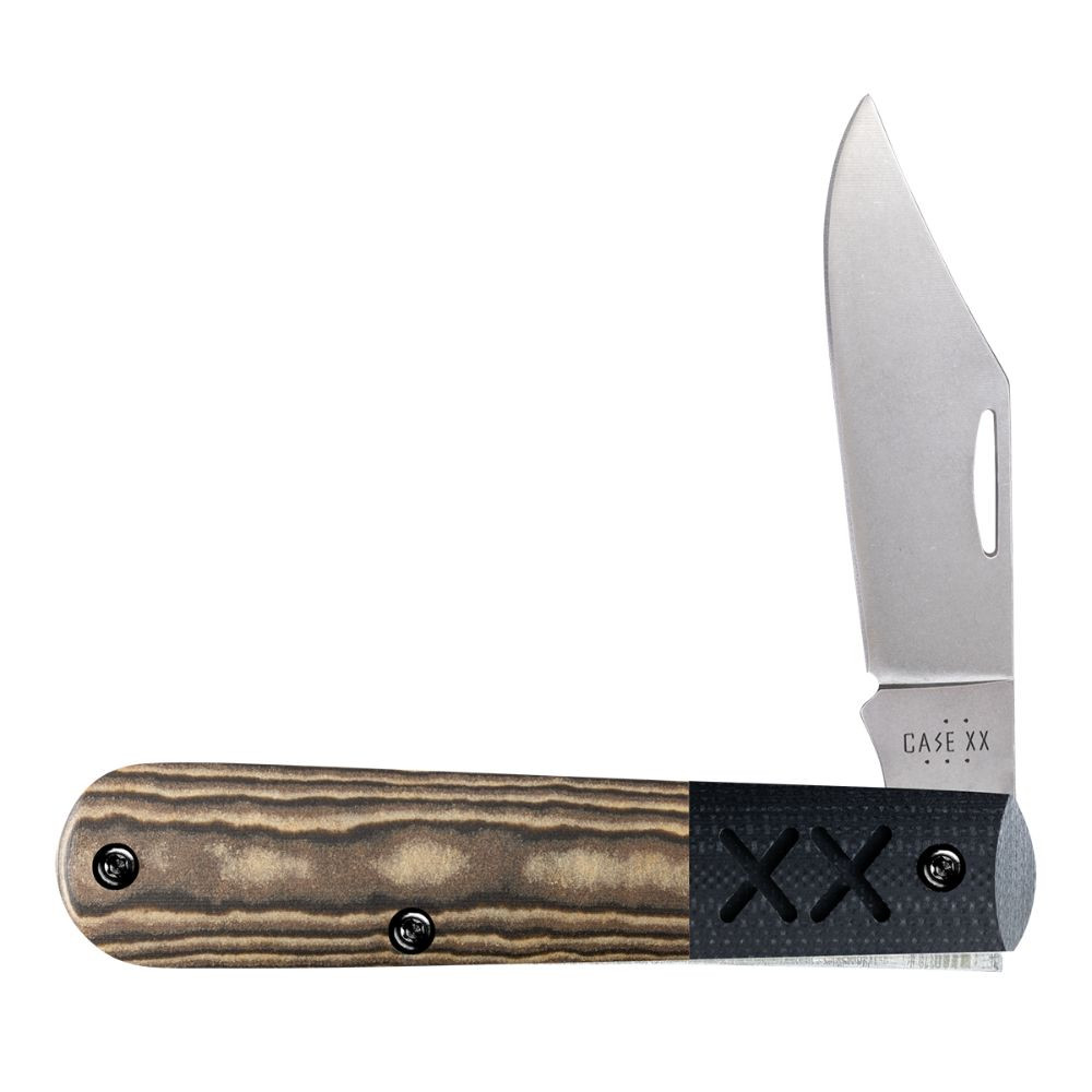 Case Crossroads XR Barlow 53161 – 2.50" S35VN Stonewash Blade, Black/Tan Richlite Handles, Black G-10 Bolster