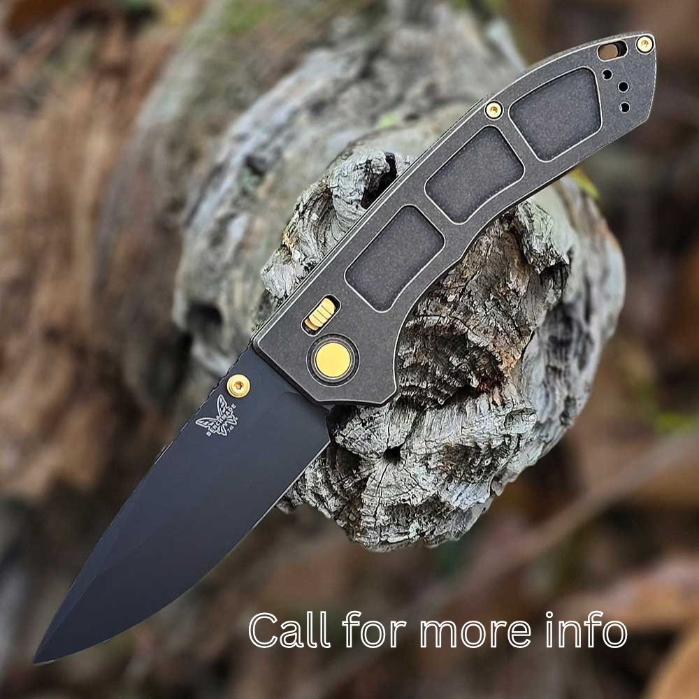 Benchmade Narrows 748BK-SPL2 M390 DLC drop point with titanium Wall Street Bronze handle