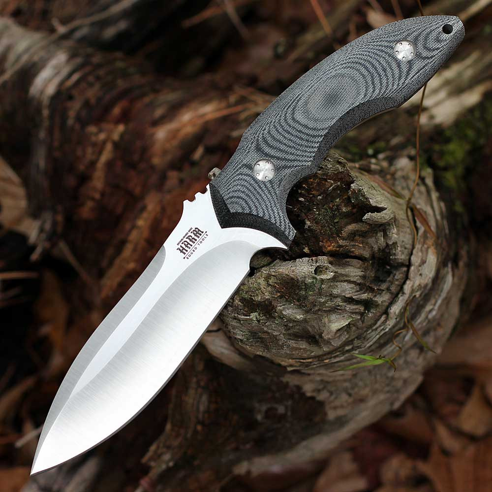 Harm Edge Battlefield Combat Knife ED 1 5.8" M390 toolroom‑finished blade, canvas Micarta