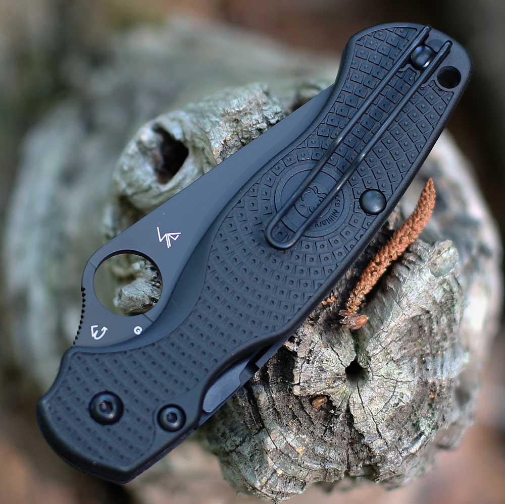 Spyderco Para Military 2 Lightweight C81PBBK2 profile view showing black DLC blade and FRN handle.