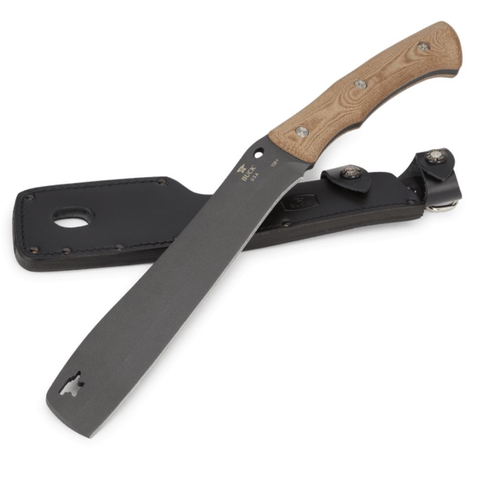 Buck 108 Compadre Froe with leather sheath