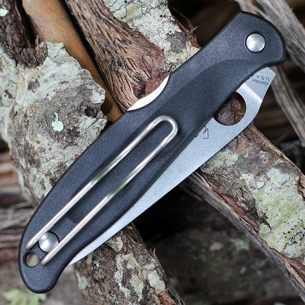 Spyderco Charisma C259PBK Black FRN Handle Lock Back Spine Clip Made in Golden USA