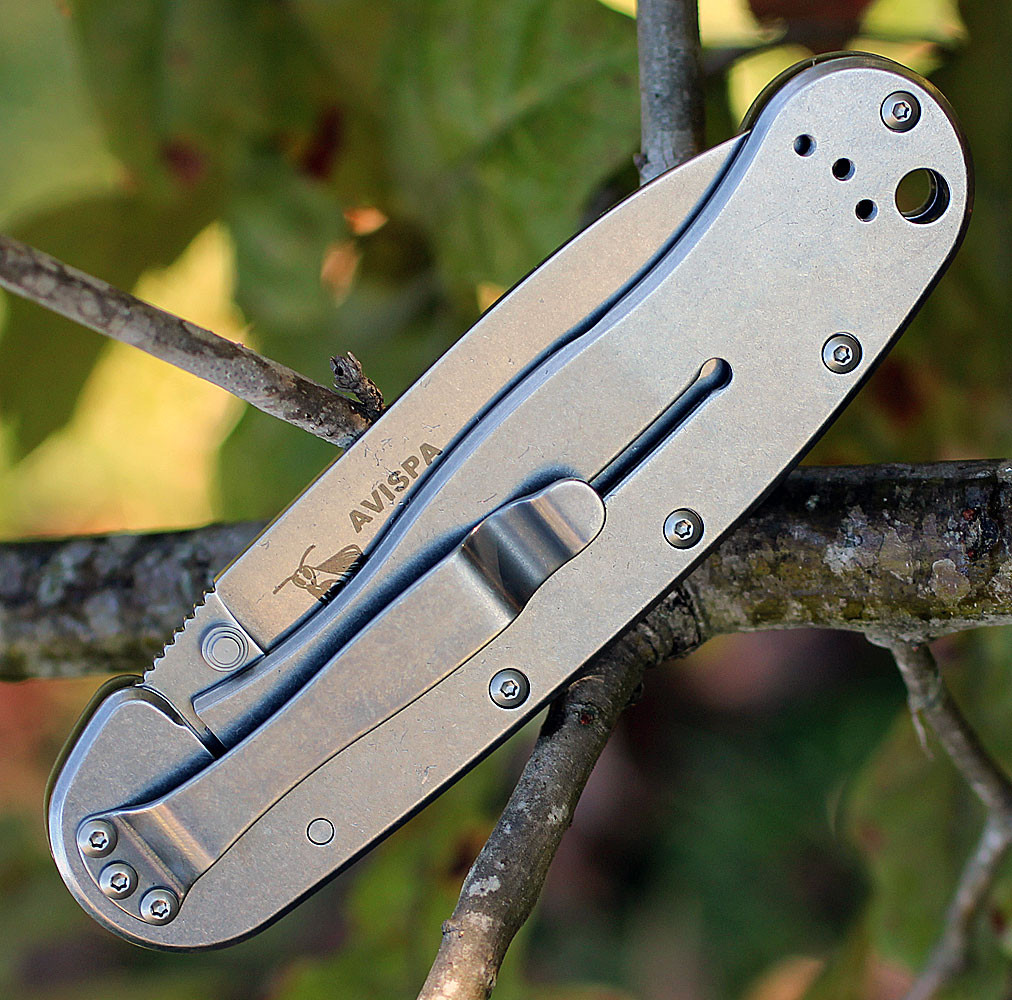 ESEE Avispa Folding Knife (BRK1302OD)- 3.50" Stonewashed D2 Drop Point Blade, OD Green Polymer Handle