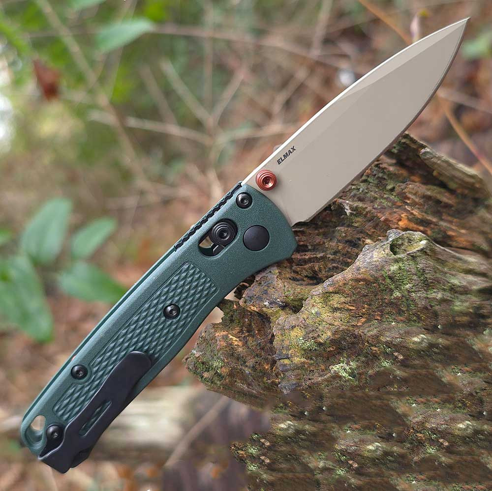 Benchmade Mini Bugout - Tan Blade, Taiga Green 533TN-2601 | Knifeworks