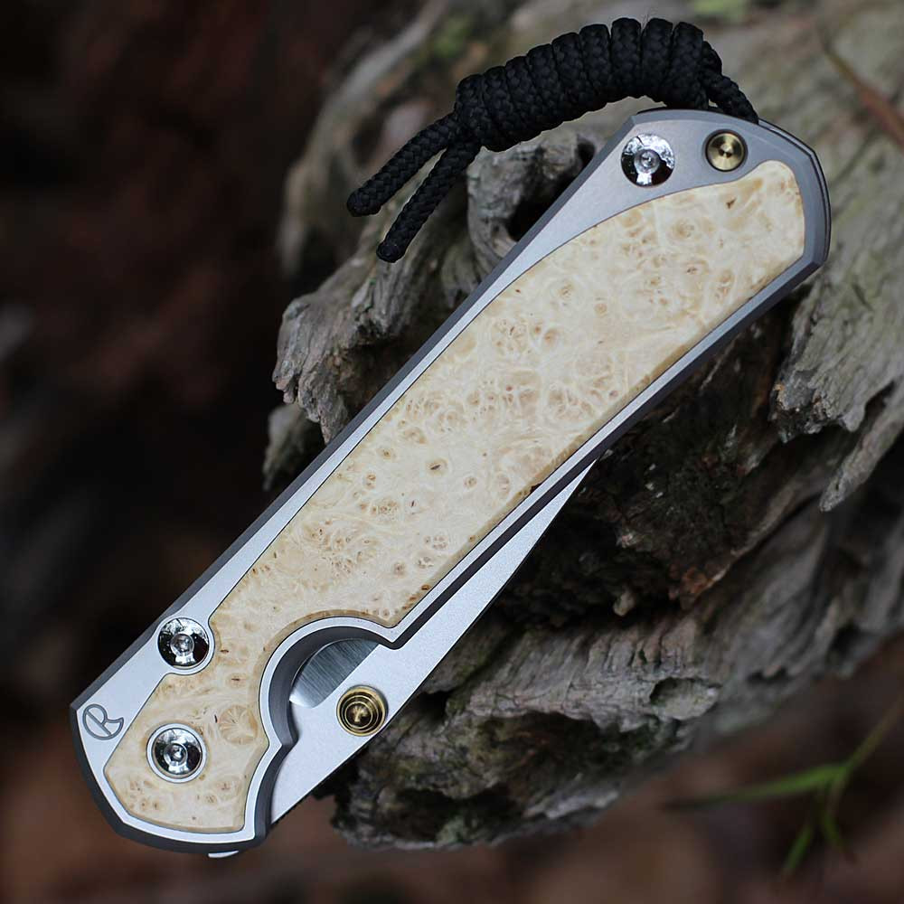 CRK Large Sebenza 31 - MagnaCut Polished, Box Elder Gold | Knifeworks
