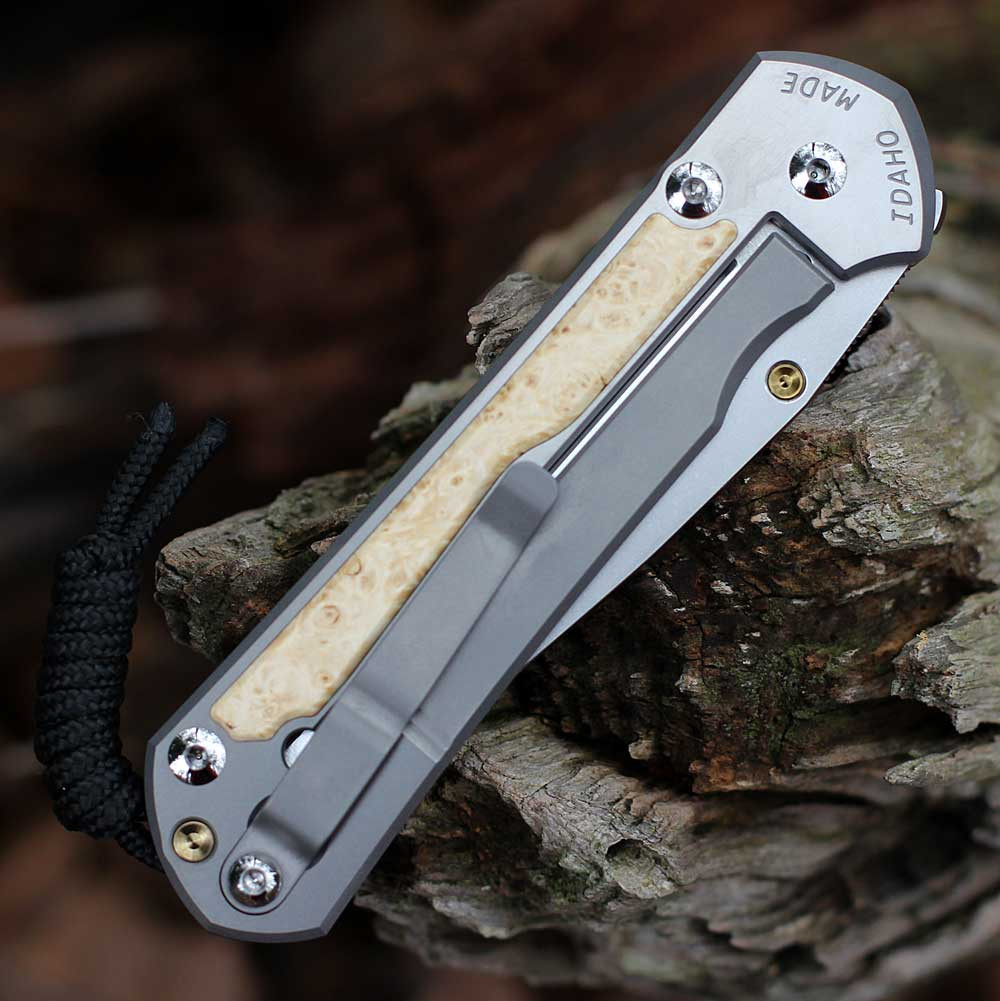 CRK Large Sebenza 31 - MagnaCut Polished, Box Elder Gold | Knifeworks