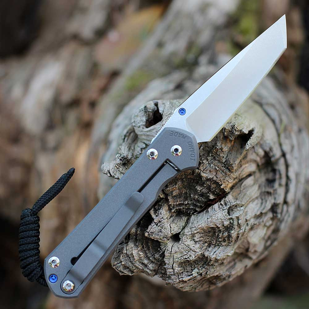 Chris Reeve Small Sebenza 31 S31-1010 CPM MagnaCut tanto — hollow grind, 2.99 in, 0.12 in thick, stonewashed, plain edge, reinforced tip
